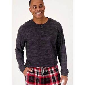 MUK LUKS Men's Regular Butter Knit Henley Shirt Top Sz 2X Gray‎ Long Sleeve NEW